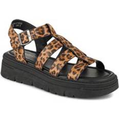Chunky Buckle-Fasten Sandals - Tan
