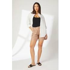 Pleats Shorts Principles Elasticated Waist City Shorts - Taupe