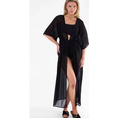 Black - Women Swimsuit Cover-Ups & Sarong Wraps Gini London Women's Beach Cover - Black