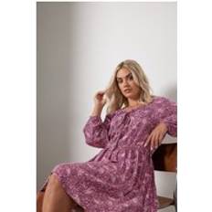 Pink Blouses Yours Crinkle Tie Neck Blouse - Pink