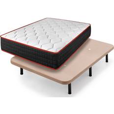 Conjuntos de Cama Colchón Viscoelástico Cool Viscofresh Base Tapizada Beige con Patas de 32 cm 135x190 cm