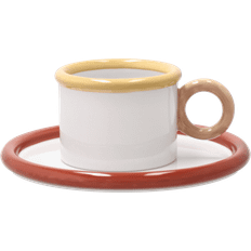 Scandi Living Chunky Kopp Med Fat Röd-Gul Kaffekopp