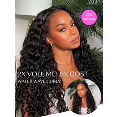 UNice 13x4 Pre-Everything Lace Frontal Natural Black Bouncy Water Wave Curly Wig