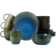 Waterside Reactive Glaze Blue 16 Piece Dinner Set 16pcs