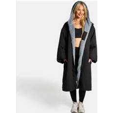 OHS Coat Jacket Sherpa Lined Water Resistant Hoodie Oversize - Black