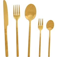 Guld Bestickset Home ESPRIT Guld Rostfritt Stål 20 Delar 17 x 7 x 24 cm Bestickset