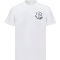 Moncler Herre T-shirts Moncler Bomuld Jersey Logo Motif T-Shirt - Hvid
