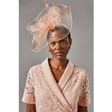 Pink Hats Coast Structured Mesh Bow Flat Fascinator - Blush