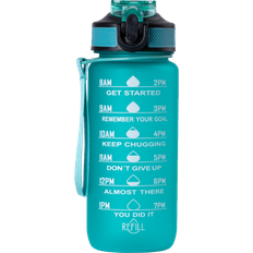 Beauty Rebels Motivational Water Bottle 600 ml Turquoise Vattenflaska 0.6L