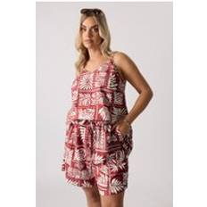 Orange - Women Trousers & Shorts Yours Leaf Print Shorts - Orange