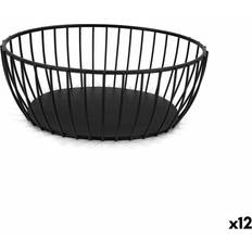 Bread Baskets Elegant Svart Metall Oval 20 x 15 x 8 cm Brödkorg