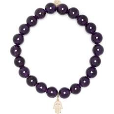 Hamsa Bracelet - 14kt Gold/Amethyst/Diamond