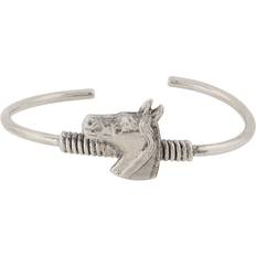 1928 Jewelry Silver-Tone Horse Spring Hinge Bracelet