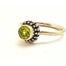 Peridot Ringar Bali Peridot Fasettslipad Rund Ring -