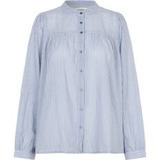 Dame - Stribede Bluser Lollys Laundry Bluse Nickyll Shirt - Lyseblå/Hvid