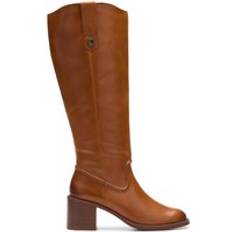 Clarks High Boots Clarks Chamberly Up Mid Tan Leather Knee High Boots - Brown