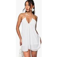 Playsuits Jumpsuits & Overalls boohoo Womens Chiffon Halterneck Playsuit - White