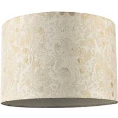 Gold Lamp Parts Happy Homewares Chic Textured Off-Cream Jacquard Drum 12 inches Shade