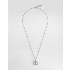 Dolce & Gabbana Halsband Dolce & Gabbana Halsband Med Logotypformat Hänge Gray