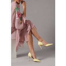 Faux Leather Heels & Pumps Coast Sinitta Faux Leather Pointed Two Part High Stiletto Heel Court Shoes - Butter
