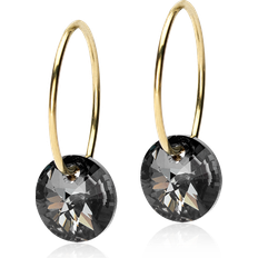 Svarta Örhängen Blomdahl Golden Titanium Ear Ring - Black Diamond