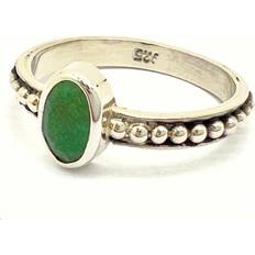 Bali Ringar Smaragd Elegant Silverring Med Filigran -