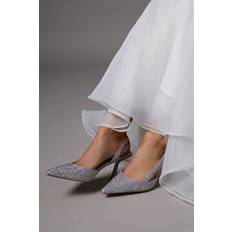 Purple - Women Heels & Pumps Coast Diamante Glitter Textile Sling Back High Stiletto Heel Court Shoes - Lilac