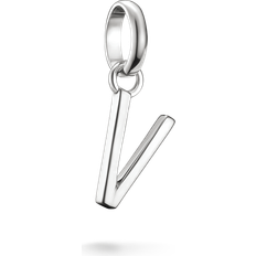 Thomas Sabo Återvunna material Berlocker & Hängen Thomas Sabo Connect Silver Letter V Charm Pendant - Silver