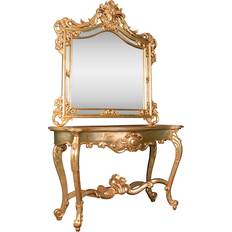 Design Toscano Chateaux De Rochecotte Gilded With Mirror Console Table