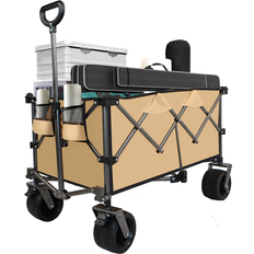 Utility Wagons Earth & Table Collapsible Folding Wagon Brown 38.19 In L X 23.62 In W X 44.09 In H