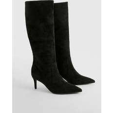 Stiletto - Women High Boots boohoo Womens Faux Suede Stiletto Knee High Boots - Black