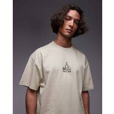 Fumo Oversized Beige T-shirt Med Motivprint - Neutral