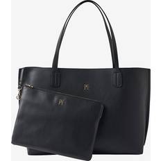 Tommy Hilfiger Håndtasker Tommy Hilfiger TH Monogram Plaque Tote Bag - Sort