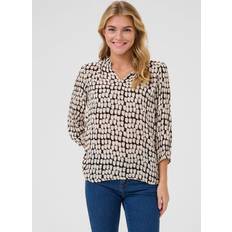 Kaffe Edita Amber Geometric V-Neck Blouse - Multi