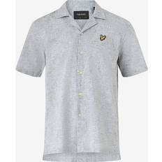 Men - Natural Shirts Lyle & Scott Linen Blend Oxford Revere Shirt Navy
