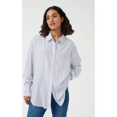 Kaffe Dame Skjorter Kaffe Kamilena Shirt Bluser - Blue/White Stripe
