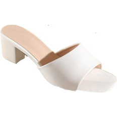 Shein 2024 Summer Fashion Women High Heel Sandals, Simple Thick Heel Slippers Shoes