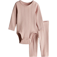 H&M Pointelle Cotton Set 2-piece - Dusty Pink (1269442002)