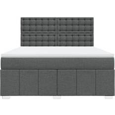 vidaXL Box Spring Con Colchón Tela Gris 180x200 cm Cama con Estructura