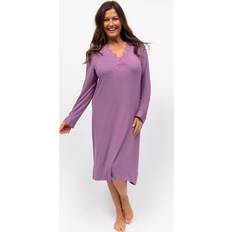 Cyberjammies Lace Trm Jersey Long Sleeve Nightdress - Mauve