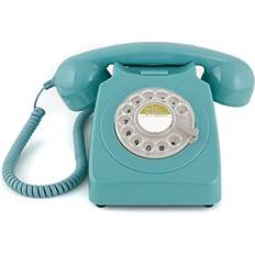 746ROTARYBLU Retro Telefon mit Wählscheibe 70er Jahre Design Blau