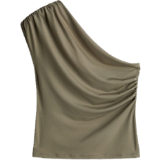 H&M Women Blouses H&M One Shoulder Top - Khaki Green