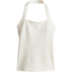 H&M Fine Knit Halterneck Top - White
