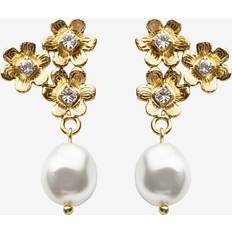 Caroline Svedbom Guld Örhängen Caroline Svedbom Juni Earrings Pearl Crystal - Gold