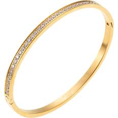 Celine Crystal Bangle - Clear Gold