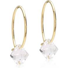 Blomdahl 14k Örhängen Blomdahl Golden Titanium Ear Ring 14 mm Bicone 6 mm Crystal
