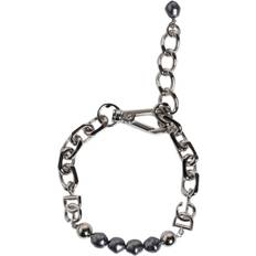 14k - Men Bracelets Dolce & Gabbana Silver Tone Chain Pearl Bracelet