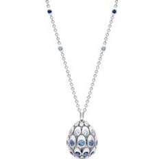 Sapphire Charms & Pendants Faberge Cosmic Curve Egg Pendant - White Gold