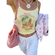 INAWLY Women's Slim Fit Fruit Print Camisole Top - Multicolour