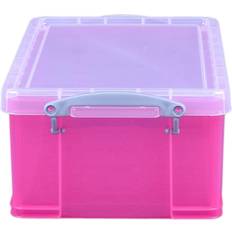 Really Useful 9TBPK Transparent Bright Pink Storage Box 9L